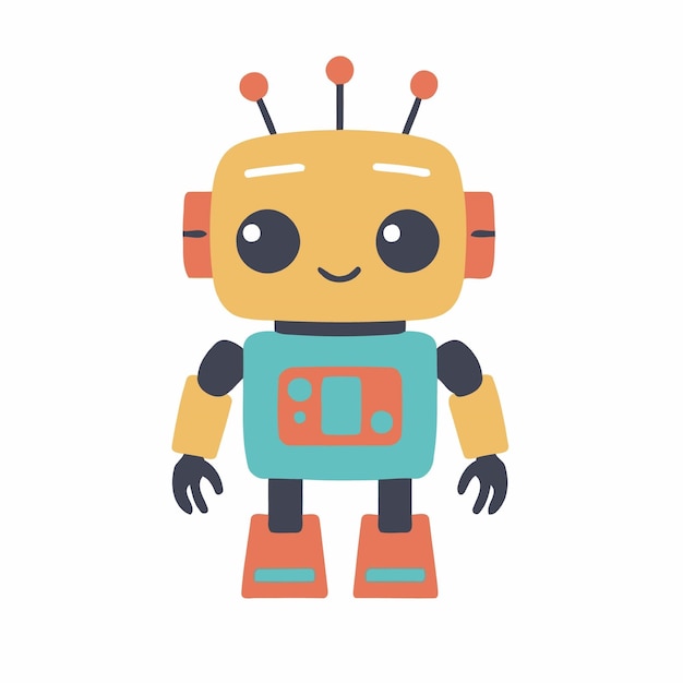 Vector vector illustration of a cute robot for kids