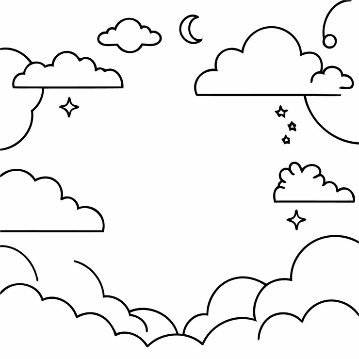 子供向けの可愛い空の絵のベクトルイラスト