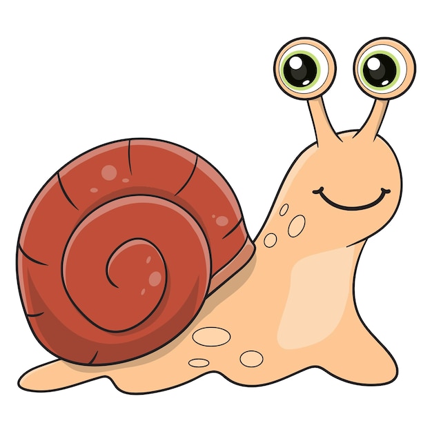 Vector vector illustration of cute snail cartoon