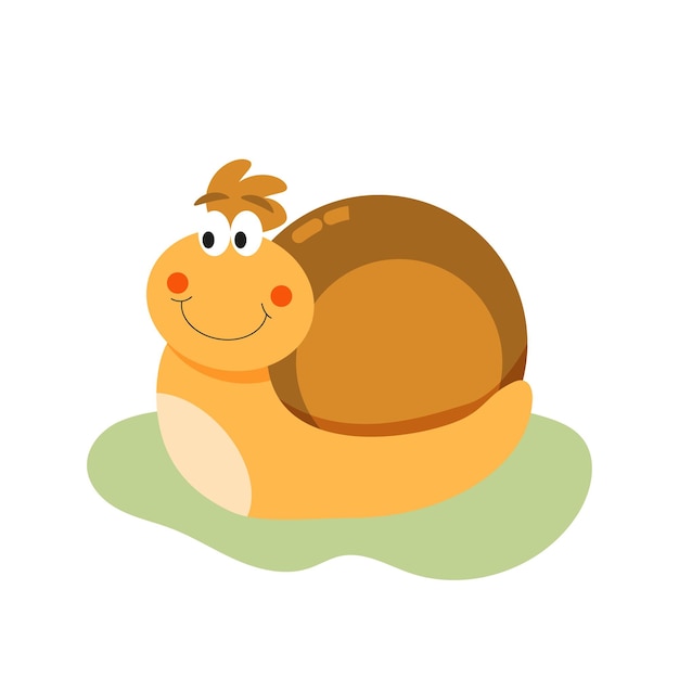 Vector illustration of cute snail in flat style