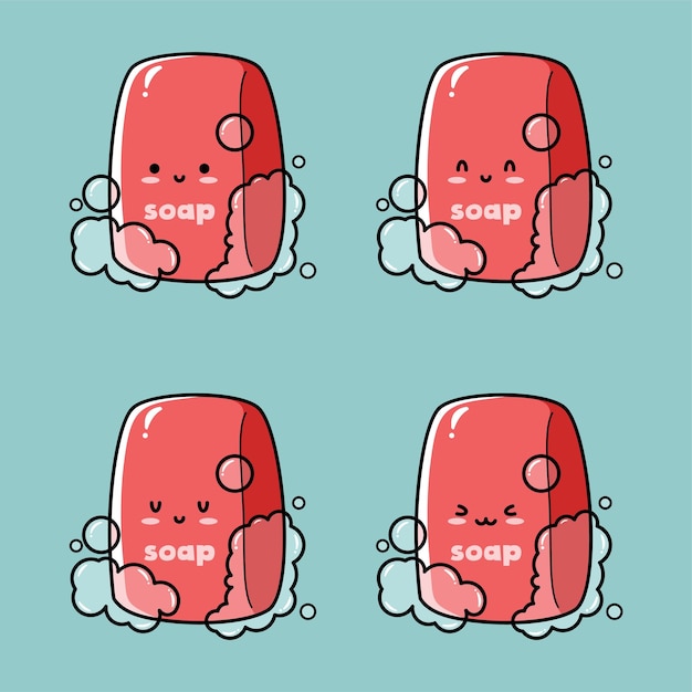 vector illustration of cute soap emoji