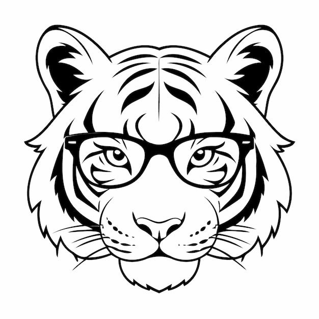 Vector illustration of a cute Tiger for children colouring activity
