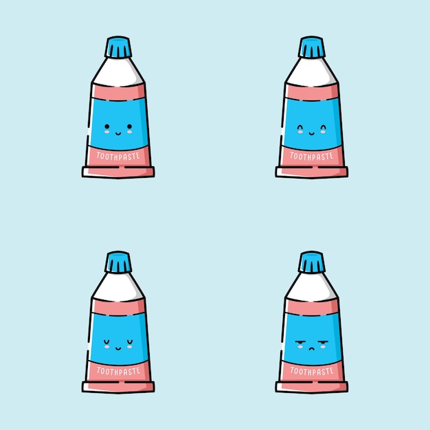 Illustrazione vettoriale di emoji carino dentifricio