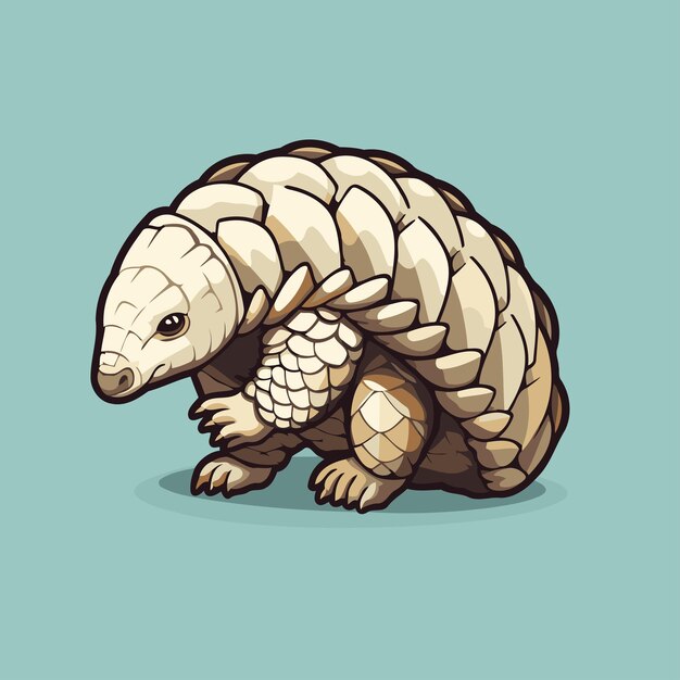 Vector illustration of a cute tortoise isolated on a blue background