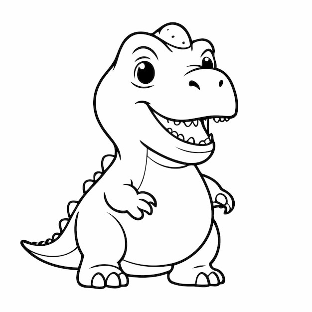 Vector illustration of a cute trex for children colouring activity