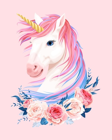 Premium Vector | Vector illustration of cute unicorn with gold horn Premium Vector | Vector illustration of cute unicorn with gold horn