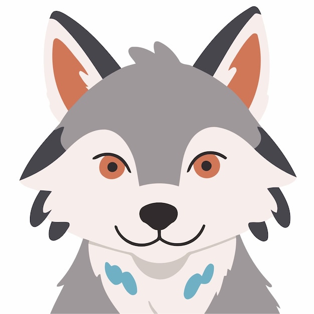 Vector illustration of a cute Wolf for toddlers