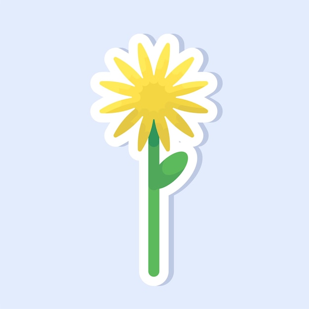 Vector illustration of cute yellow flower sticker