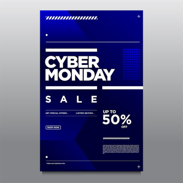 Вектор Векторная иллюстрация cyber monday sale poster и banner