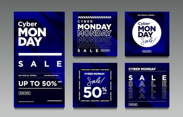 Vector vector illustration cyber monday sale for social media post