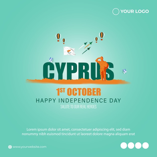 Illustrazione vettoriale per il giorno dell'indipendenza di cipro