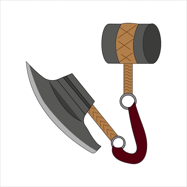 Vector illustration of a dagger sword all elements are isolated