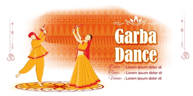 Vector illustration for dandiya night greeting