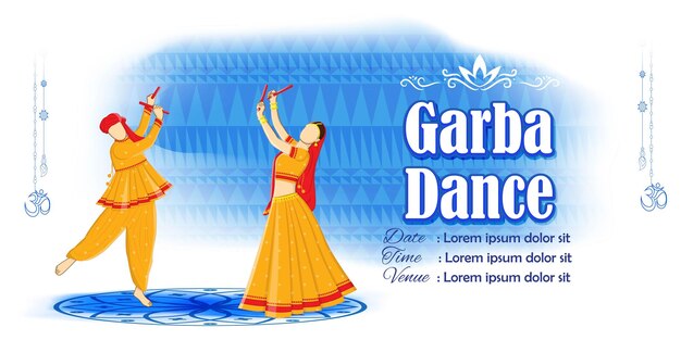 Vector illustration for Dandiya night greeting