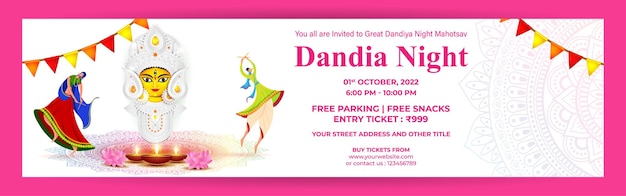 Vector illustration for dandiya night party invitation card