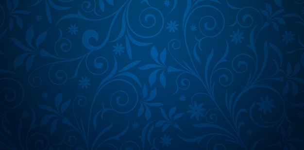 Vettore illustrazione vettoriale sfondo blu scuro con ornamenti floreali per mazzi di marketing per presentazioni