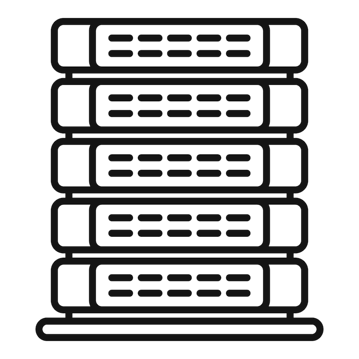 Vector vector illustration of a data server rack