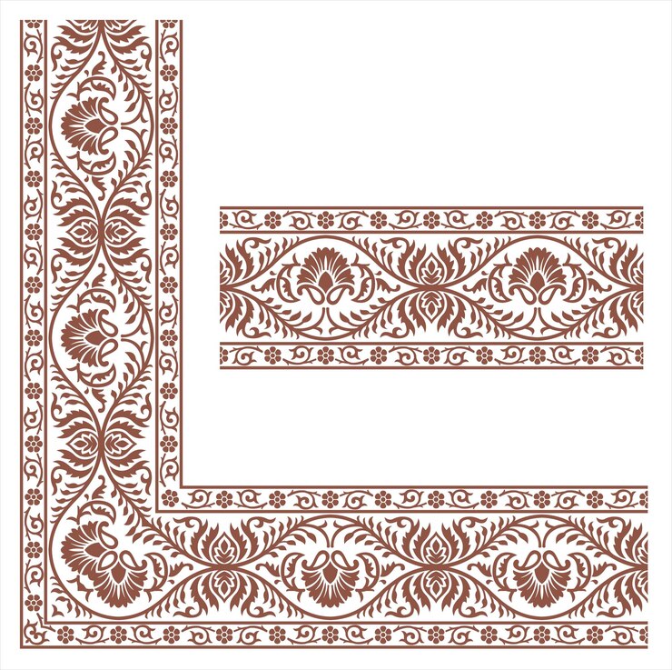 Vector illustration of decorative corner frame border with nice floral motif