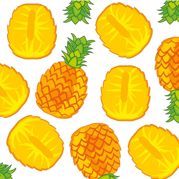 Illustrazione vettoriale del motivo decorativo dell'ananas di frutta