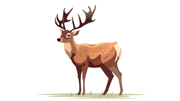 Vector vector illustration of deer isolated on white background