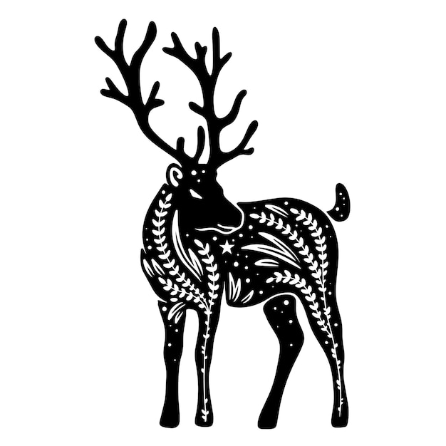 Vector vector illustration of deer.