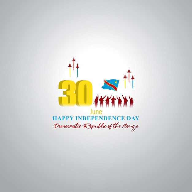 Vector illustration of Democratic Republic of the Congo Independence Day social media story feed