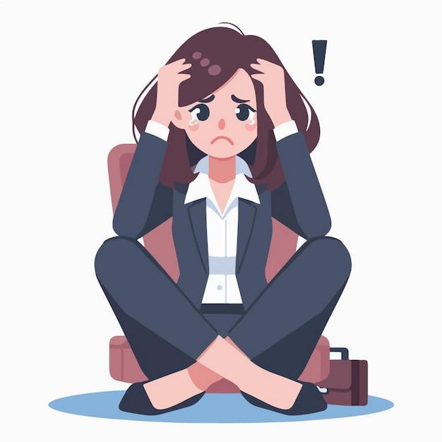 Vector illustration of a depressed businessman