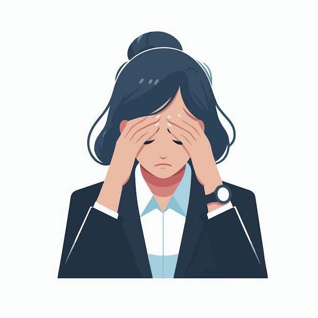 Vector vector illustration of a depressed businessman