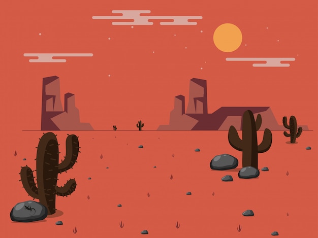 Vector vector illustration of desert.