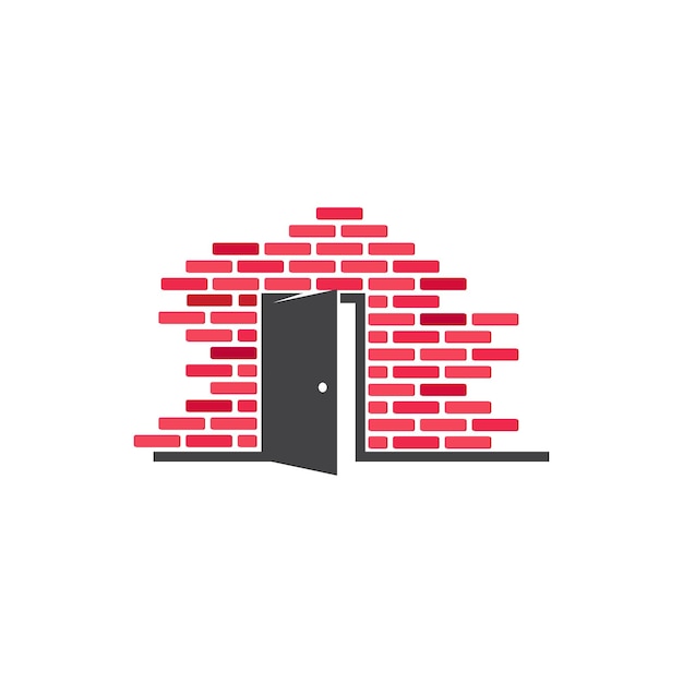 vector illustration design of ancient walls and doors