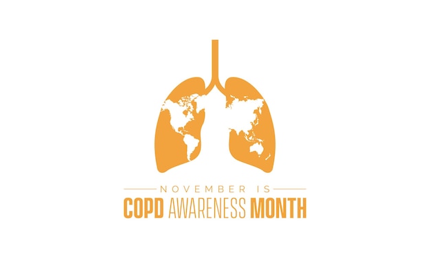 Vector illustration design concept of Chronic Obstructive Pulmonary Disease Awareness Month observed on every November