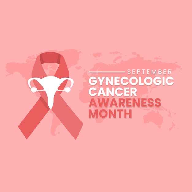 Vector illustration design concept of gynecologic cancer awareness month observed on every september female reproductive system symbol