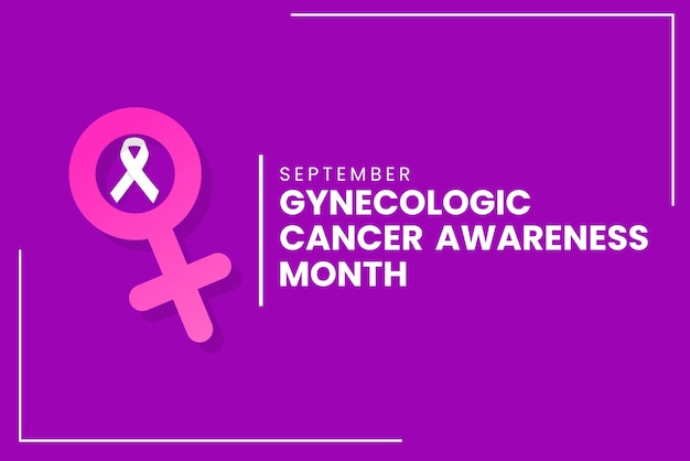 Concetto di design di illustrazione vettoriale del mese di consapevolezza del cancro ginecologico osservato ogni settembre