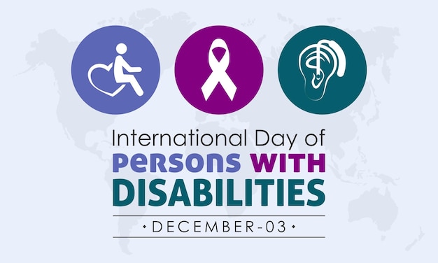 12월 3일에 관찰된 국제 장애인의 날 또는 장애인의 벡터 일러스트레이션 디자인 컨셉