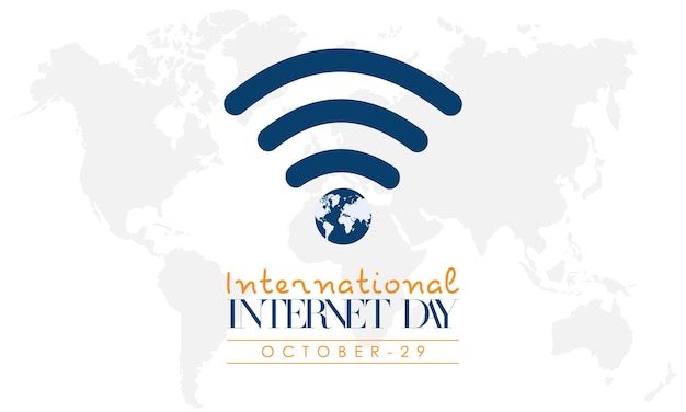 Vector illustration design concept of international internet day observed on october 29