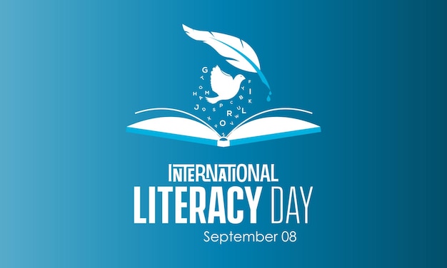 Concetto di design di illustrazione vettoriale della giornata internazionale dell'alfabetizzazione osservata ogni settembre