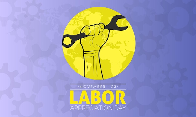 Vector illustration design concept of Labor Appreciation Day observed on November 23