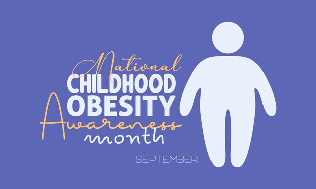 Vector illustration design concept of national childhood obesity awareness month observed on every september