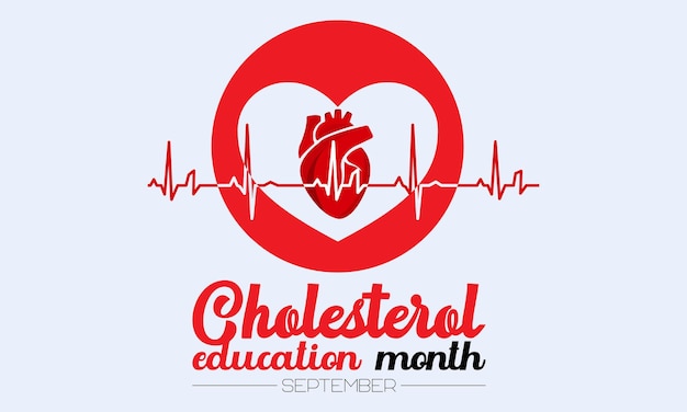 Concetto di design di illustrazione vettoriale del mese nazionale di educazione al colesterolo osservato ogni settembre