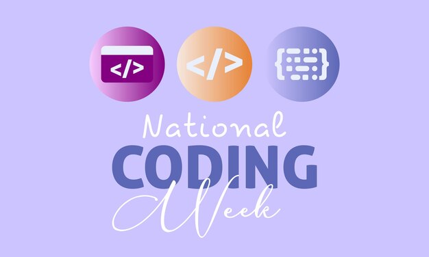 Vector illustration design concept of national coding week observed on every september