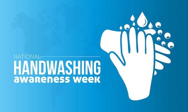 Vector illustration design concept of National Hand washing Awareness Week observed on December