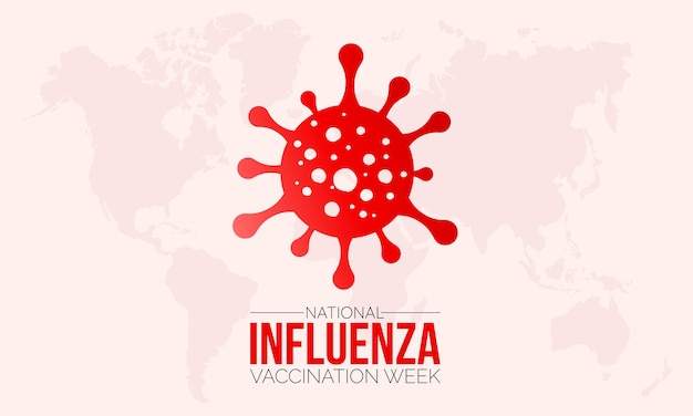 Concetto di progettazione dell'illustrazione vettoriale della settimana nazionale di vaccinazione contro l'influenza osservata a dicembre