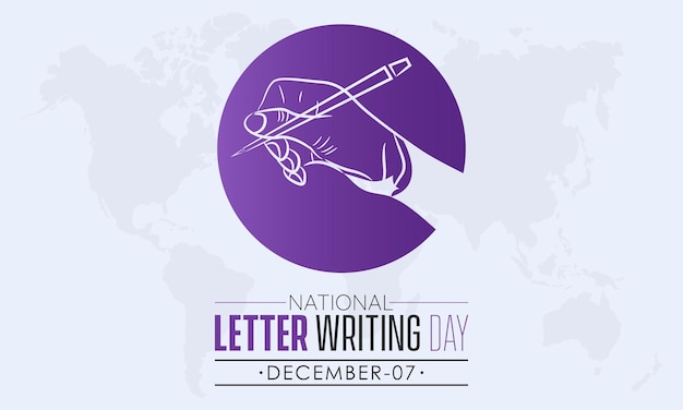 Vector illustration design concept of national letter writing day observed on december 7