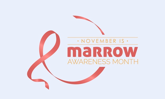 매년 11월에 관찰되는 National Marrow Awareness Month의 벡터 일러스트레이션 디자인 컨셉