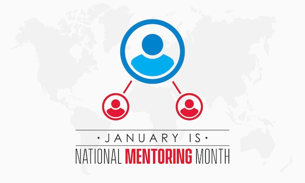 Vector illustration design concept of National Mentoring Month observed on Every January