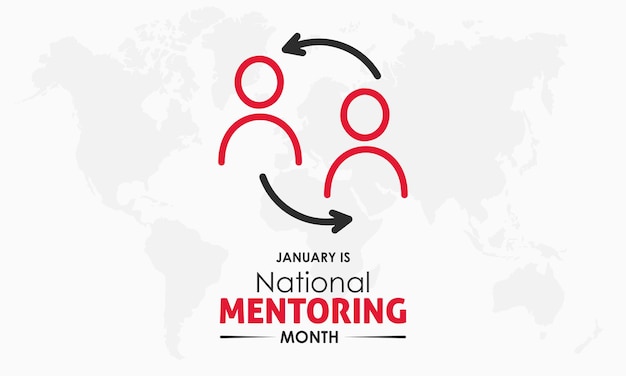 Vector illustration design concept of National Mentoring Month observed on Every January