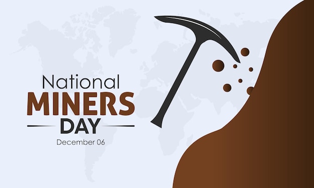 Vector illustration design concept of National Miners Day observed on December 6