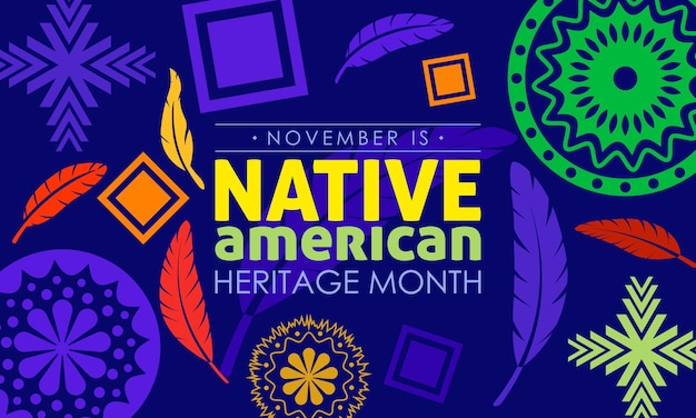 Concetto di design di illustrazione vettoriale del mese nazionale del patrimonio dei nativi americani osservato a novembre