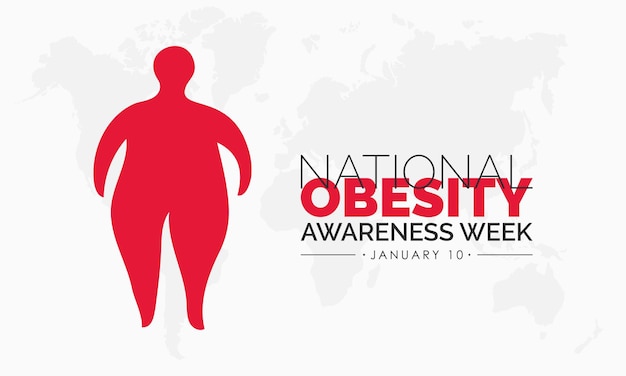 Vector illustration design concept of National Obesity Awareness Week observed on January 10