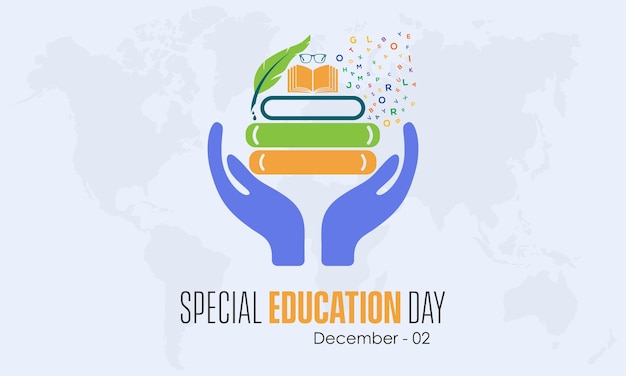 Vector illustration design concept of National Special Education Day observed on December 2